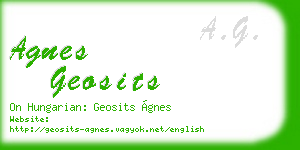 agnes geosits business card
